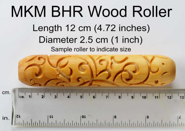 MKM Pottery Tools 12 cm Big Hand Roller Spiral Vine Texture Roller