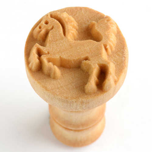 Scm-228 Medium Round Wood Pottery Stamp Tibetan Om