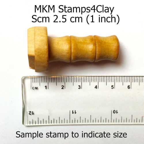 MKM Pottery Tools Scm 2.5 cm Medium Round Cat Pottery Stamp