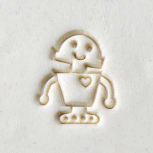 Robot Love Pottery Stamp