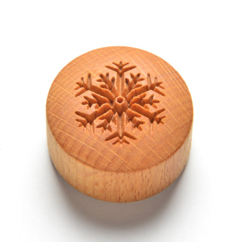 curve top snowflake pottery stamp