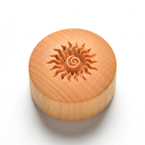 curve top spiral sun pottery stamp