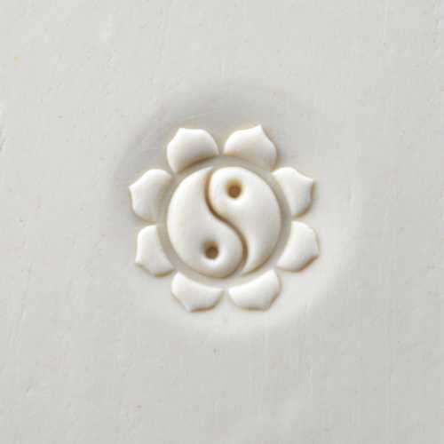 curve top yin yang lotus pottery stamp
