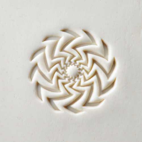 Zigzag Spiral Sun Pottery Stamp