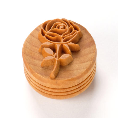 Scl-164 Large Round Stamp - Rose with Stem