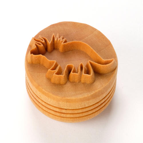 Scl-165 Large Round Stamp - Triceratops Dinosaur