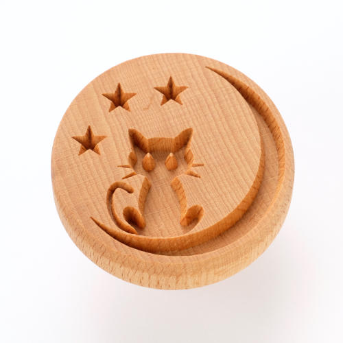 Scxl-063 Extra Large Round Stamp - Cat on Moon