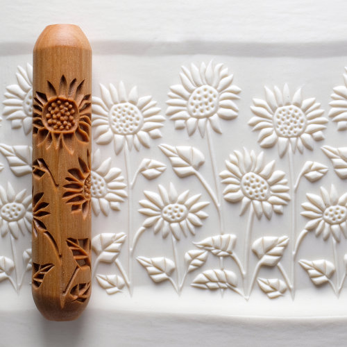 MKM Pottery Tools 12 Cm Field Of Sunflowers Big Hand Roller MKM Pottery Tools 12 Cm Field Of Sunflowers Big Hand Roller