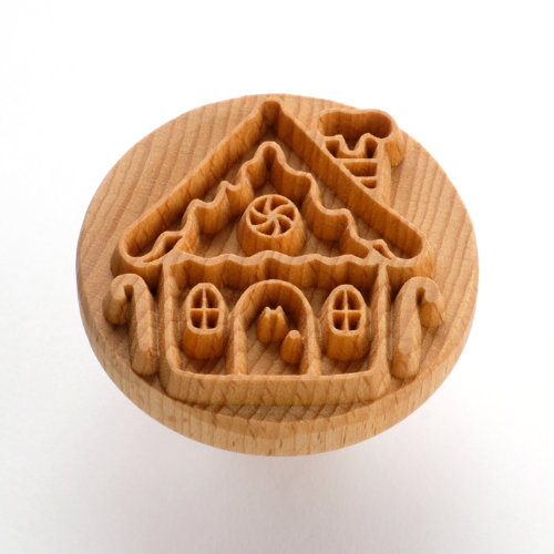 Scxl-066 Extra Large Round Stamp - Gingerbread House
