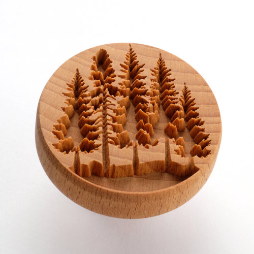 Scxl-071 Extra Large Round Stamp - Evergreen Forest