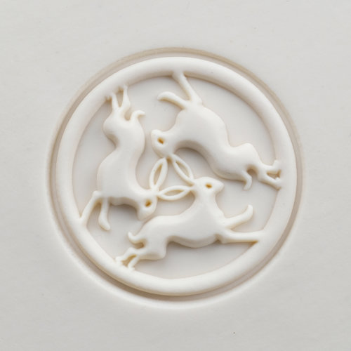 Scxl-069 Extra Large Round Stamp - Three Hares - Image 2